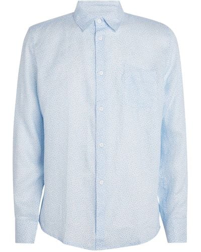 Derek Rose Linen Milan Print Shirt - Blue