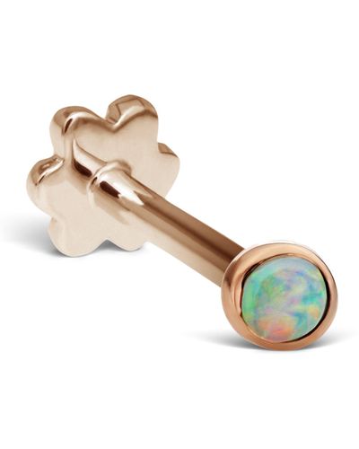 Maria Tash Rose Gold Opal Threaded Stud Earring (2mm) - Multicolor