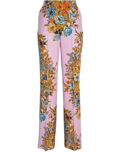 Etro Floral Print Wide-leg Pants - Multicolor