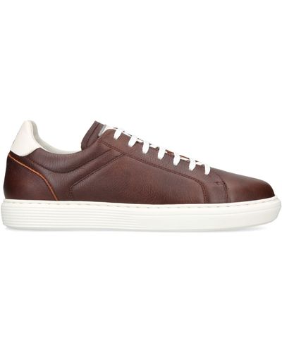 Brunello Cucinelli Leather Tennis Sneakers - Brown