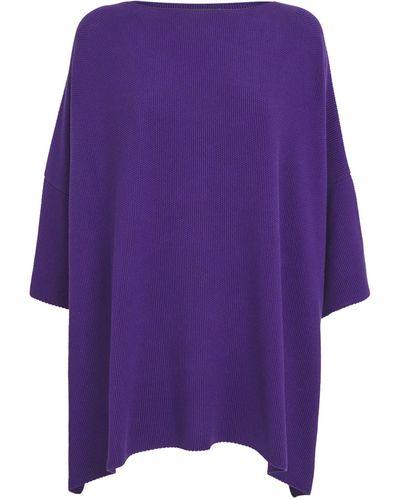 Eskandar Cotton Tunic Top - Purple