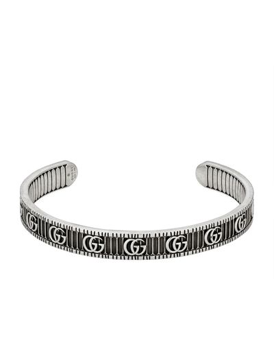 Gucci Sterling Silver Double G Bangle - Metallic