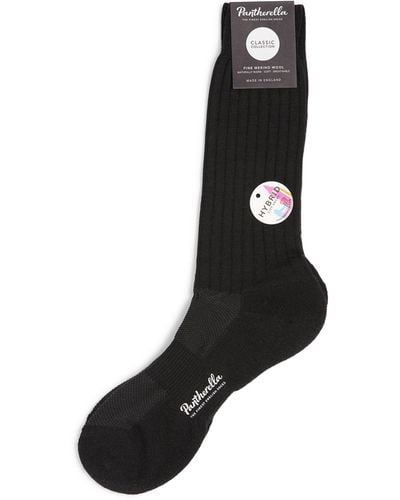 Pantherella Merino Wool-blend Socks - Black