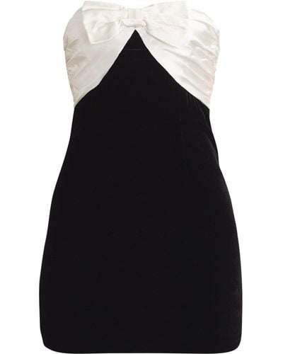 Alessandra Rich Velvet-silk Bustier Mini Dress - Black