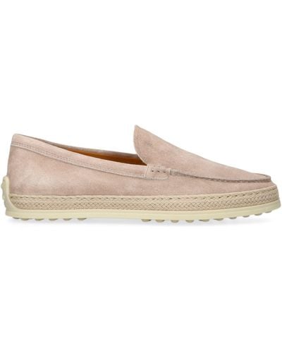 Tod's Suede Gommino Loafers - Natural