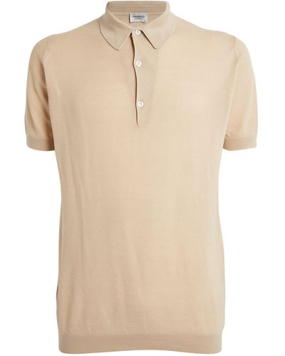 John Smedley Cotton Polo Shirt - Natural