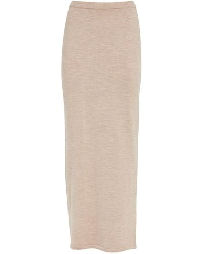 Magda Butrym Wool-silk-cashmere Skirt - Natural