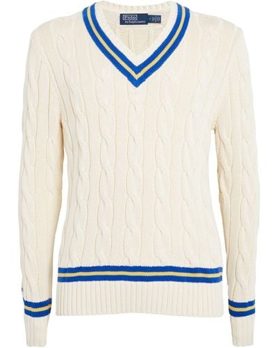 Polo Ralph Lauren Cable-knit Cricket Jumper - White