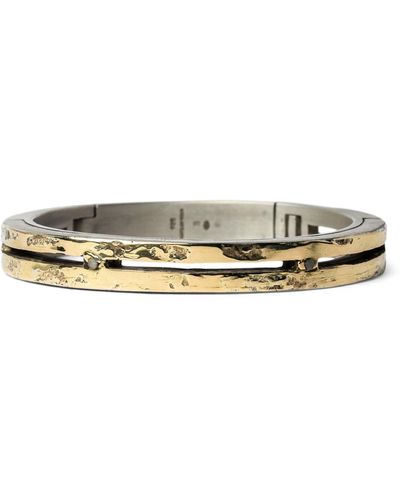 Parts Of 4 Acid-treated Sterling Silver And Yellow Gold Sistema V2 Slit Bracelet - Metallic
