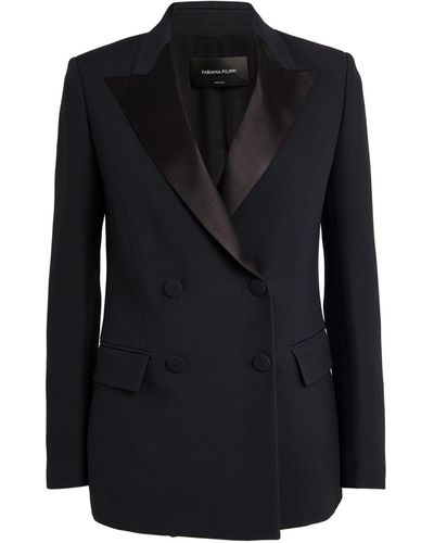 Fabiana Filippi Double-breasted Tuxedo Blazer - Black