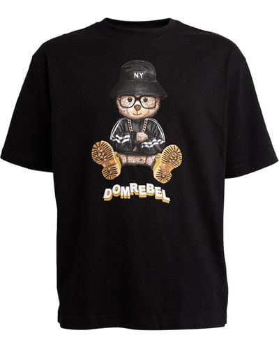DOMREBEL Cotton Ny Bear T-shirt - Black