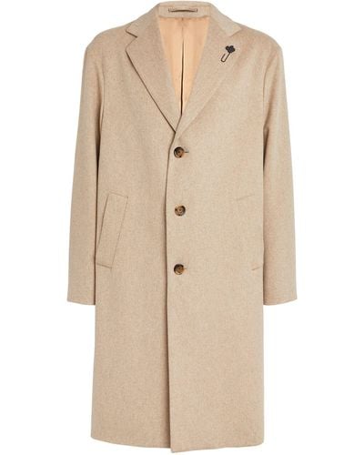 Lardini Virgin Wool Overcoat - Natural