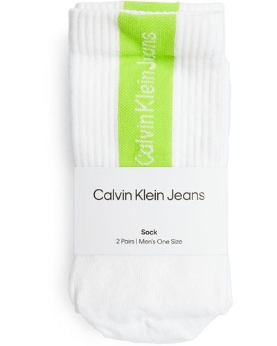 Calvin Klein Logo Socks (pack Of 2) - White