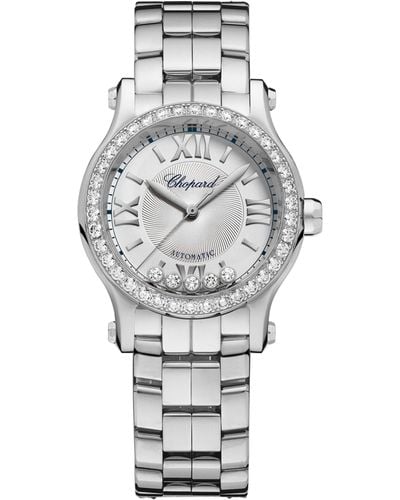 Chopard Stainless Steel And Diamond Happy Sport Watch 30mm - Gray