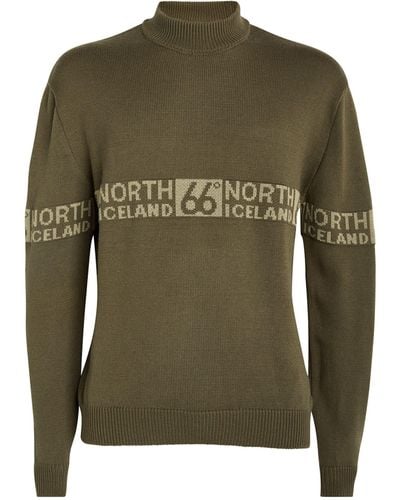 66 North Virgin Wool-blend Dyngja Sweater - Green