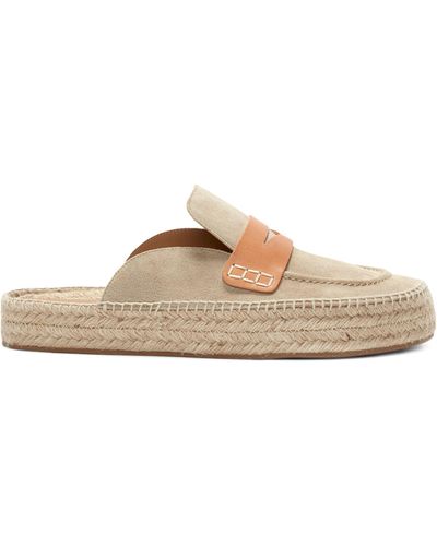 JW Anderson Suede Espadrille Loafer Mules - Natural