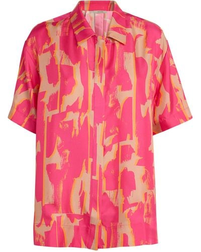 Asceno Silk Montauk Pajama Shirt - Pink
