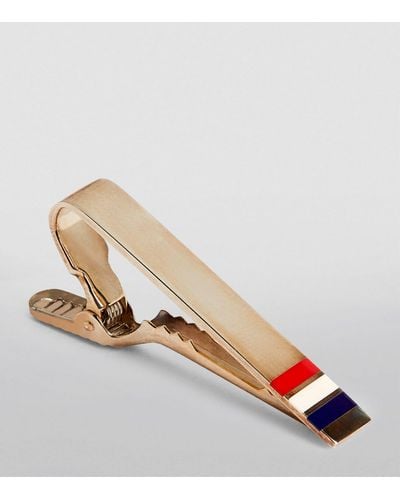 Thom Browne Sterling Silver Long Tricolour Tie Clip - Metallic