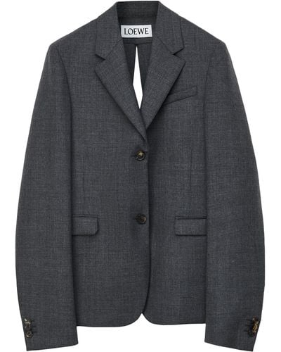 Loewe Wool Reverse-split Blazer - Black