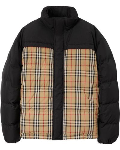 Burberry Reversible Check Puffer Jacket - Black