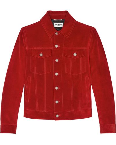 Saint Laurent Suede Jacket - Red