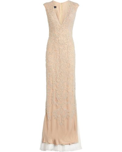 Jovani Sleeveless Plunge-neck Gown - Metallic