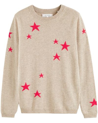 Chinti & Parker Wool-cashmere Star Sweater - Pink