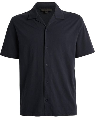 Vince Cotton Piqué Short-sleeve Shirt - Black