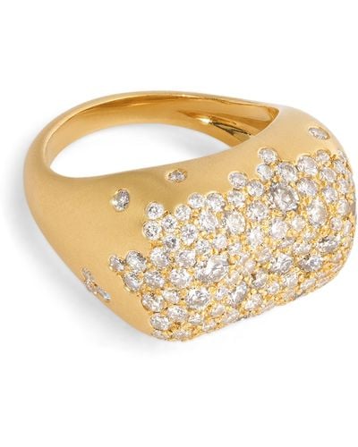 Nada Ghazal Yellow Gold And Diamond Malak Ring - Metallic