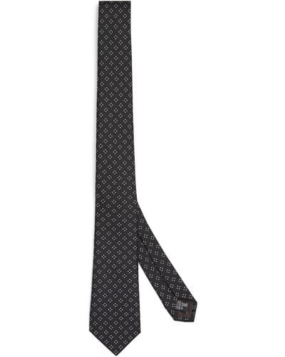 Giorgio Armani Silk Jacquard Tie - White
