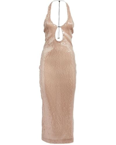 16Arlington Sequinned Sola Midi Dress - Natural