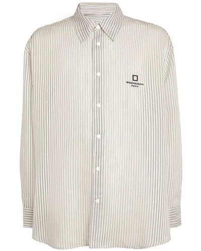 WOOYOUNGMI Sheer Pinstripe Shirt - White