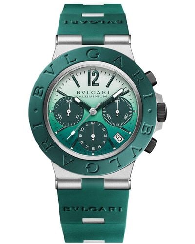 BVLGARI Aluminium Smeraldo Chronograph Watch 40mm - Green