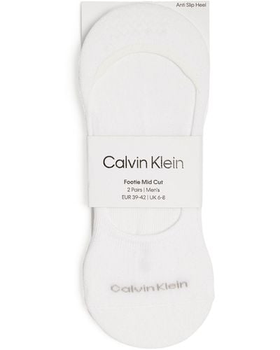 Calvin Klein No Show Footie Socks (pack Of 2) - White