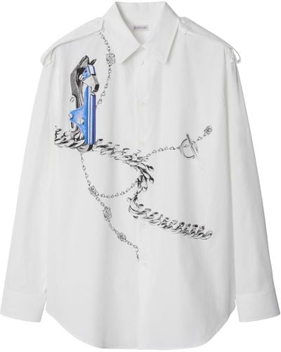 Burberry Cotton Knight Hardware Shirt - White