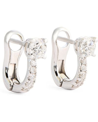 Anita Ko White Gold And Pavé Diamond Huggie Earrings