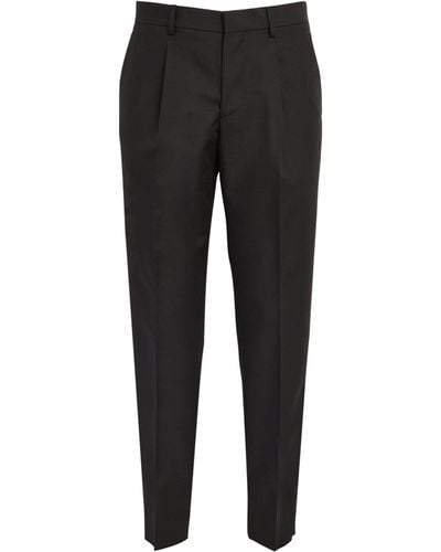 Lardini Virgin Wool-blend Tailored Trousers - Black