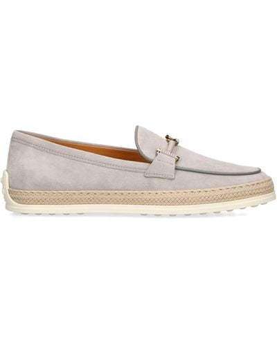Tod's Leather Gomma Buckle Loafers - White