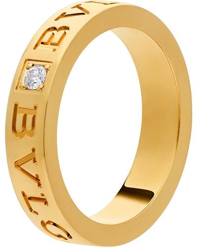 BVLGARI Yellow Gold And Diamond B.zero1 Ring - Metallic