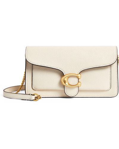 COACH Leather Tabby Clutch Bag - Natural