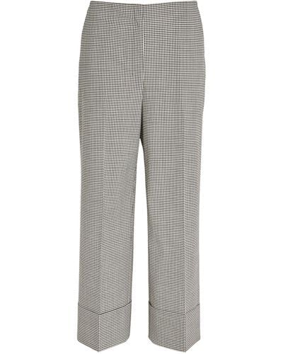 Theory Wool-blend Gingham Tailored Trousers - Grey