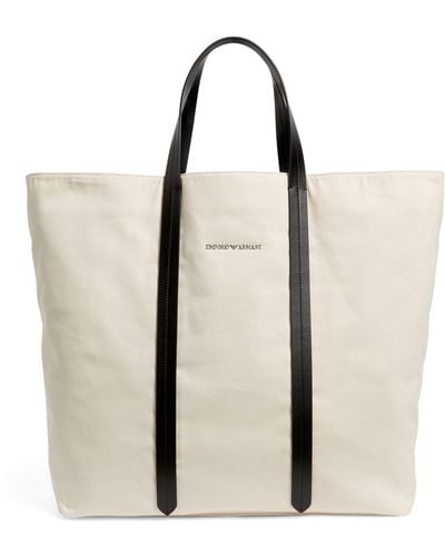 Emporio Armani Cotton Tote Bag - Natural