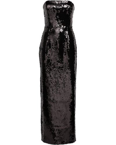 16Arlington Sequinned Samare Maxi Dress - Black