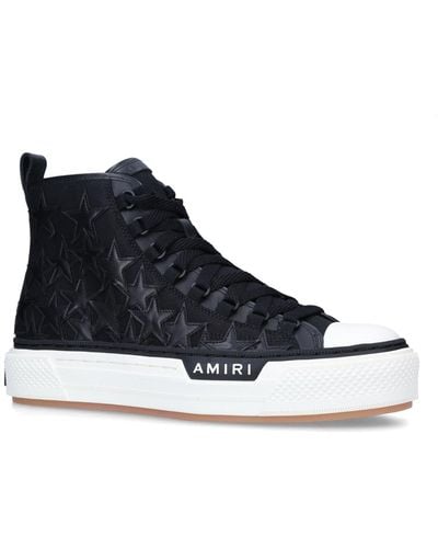 Amiri Leather Stars Court High-top Trainers - Blue