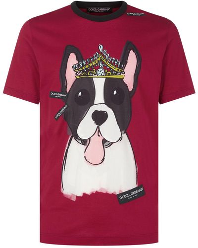 Dolce & Gabbana Dog Print T-shirt - Red