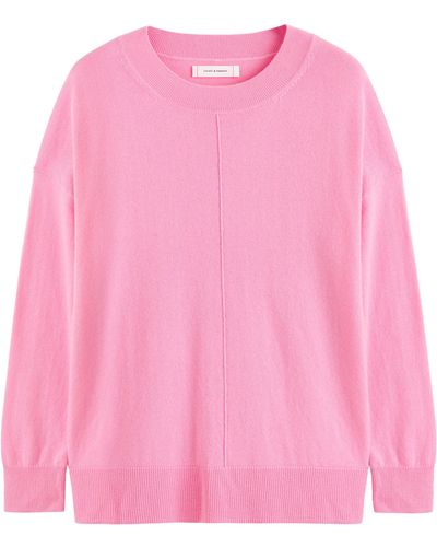 Chinti & Parker Wool-cashmere Crew-neck Sweater - Pink
