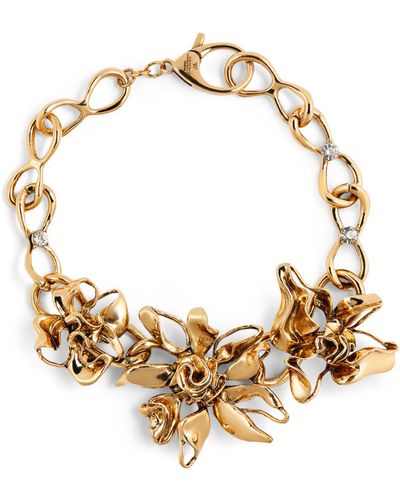 Weekend by Maxmara Floral Chain Necklace - Metallic