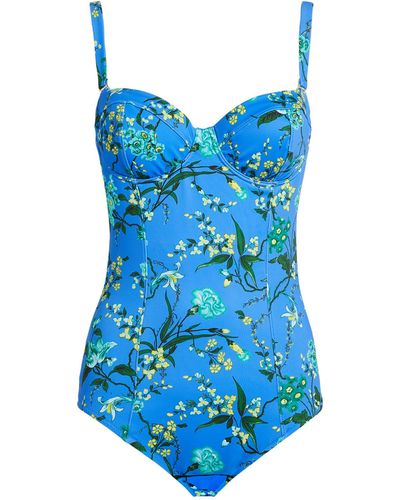 Erdem Floral Swimsuit - Blue