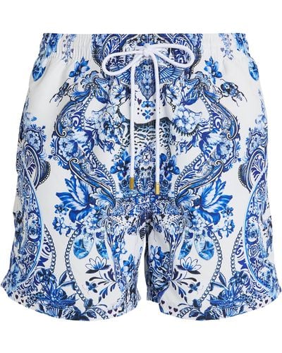 Camilla Printed Swim Shorts - Blue