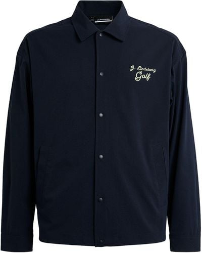 J.Lindeberg Logo-embellished Shirt Jacket - Blue